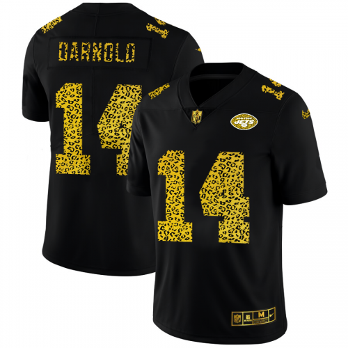 New York New York Jets #14 Sam Darnold Men's Leopard Print Fashion Vapor Limited Jersey Black Men's cheap jerseys for sale - CheapJerseys.Shop