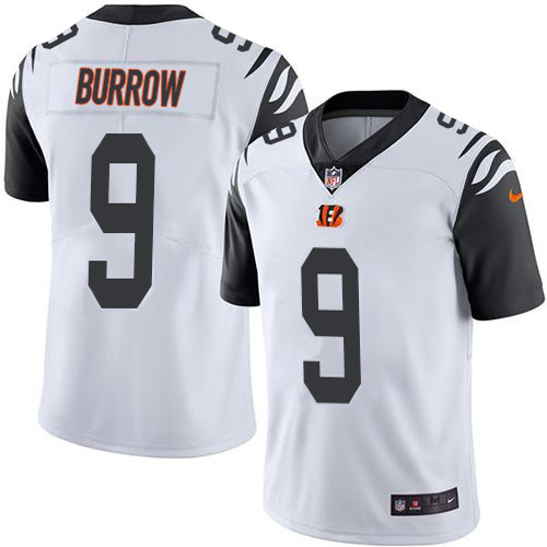 Bengals #9 Joe Burrow White Men's Stitched Limited Rush Jersey cheap jerseys for sale - CheapJerseys.Shop