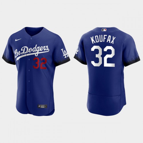 Los Angeles Los Angeles Dodgers #32 Sandy Koufax Men's 2021 City Connect Authentic Jersey Royal Men's cheap jerseys for sale - CheapJerseys.Shop