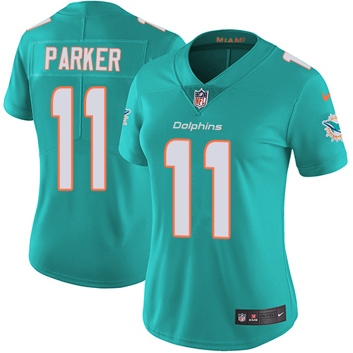 Miami Dolphins #11 DeVante Parker Aqua Green Team Color Women's Stitched Vapor Untouchable Limited Jersey Womens cheap jerseys for sale - CheapJerseys.Shop