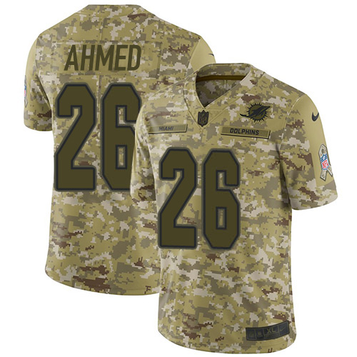 Miami Dolphins #26 Salvon Ahmed Camo Men's Stitched Limited 2018 Salute To Service Jersey Men's cheap jerseys for sale - CheapJerseys.Shop
