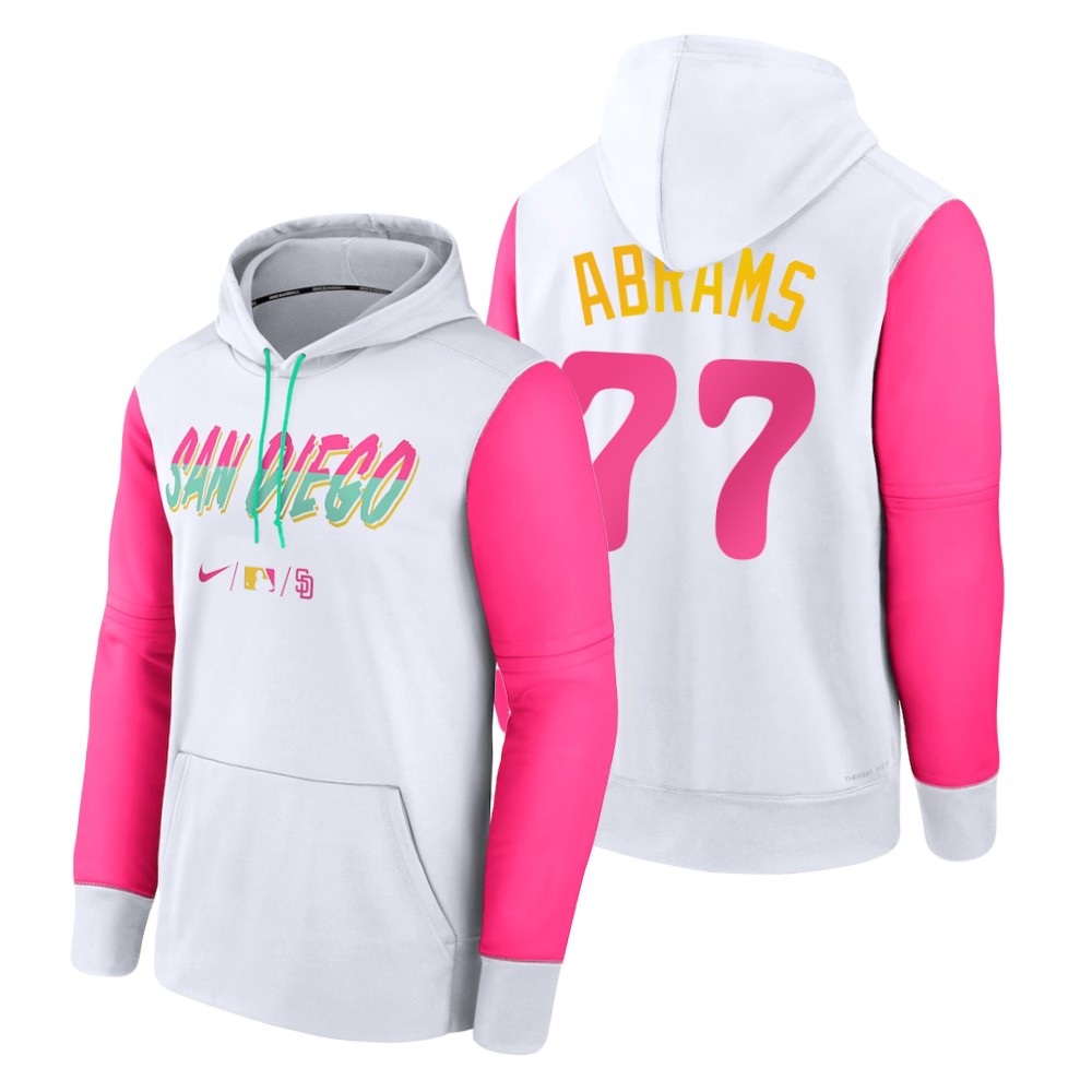 San Diego Padres #77 C.J. Abrams Men's 2022 City Connect Hoodie - White cheap jerseys for sale - CheapJerseys.Shop