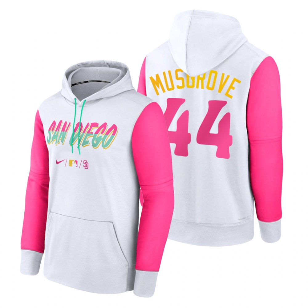 San Diego Padres #44 Joe Musgrove Men's 2022 City Connect Hoodie - White cheap jerseys for sale - CheapJerseys.Shop