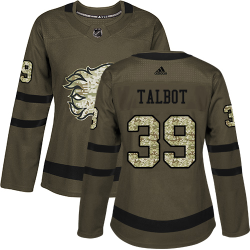 Calgary Flames #39 Cam Talbot Green Salute to Service Women's Stitched Jersey Womens cheap jerseys for sale - CheapJerseys.Shop