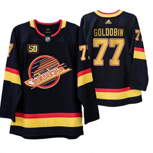 Vancouver Vancouver Canucks #77 Nikolay Goldobin 50th Anniversary Skate 2019-20 Jersey Men's cheap jerseys for sale - CheapJerseys.Shop
