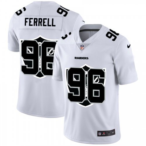 Las Vegas Las Vegas Raiders #96 Clelin Ferrell White Men's Team Logo Dual Overlap Limited Jersey Men's cheap jerseys for sale - CheapJerseys.Shop