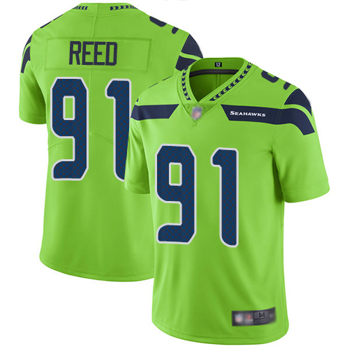 Seattle Seahawks #91 Jarran Reed Green Men's Stitched Limited Rush Jersey Men's cheap jerseys for sale - CheapJerseys.Shop