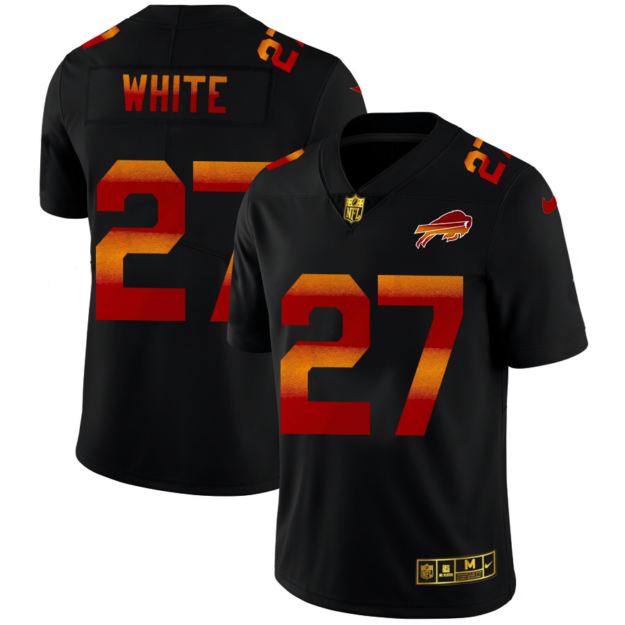 Buffalo Bills #27 Tre'Davious White Men's Black Red Orange Stripe Vapor Limited Jersey cheap jerseys for sale - CheapJerseys.Shop