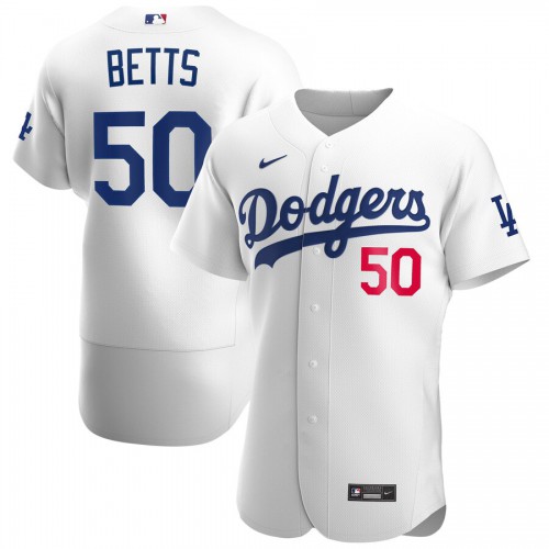 Los Angeles Los Angeles Dodgers #50 Mookie Betts Men's White 2020 Home Official Authentic Player Jersey Men's cheap jerseys for sale - CheapJerseys.Shop