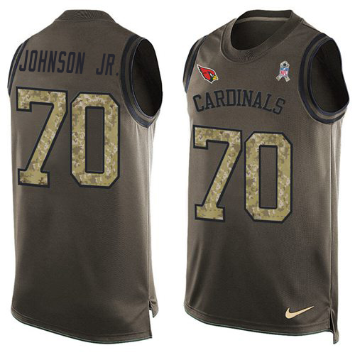 Cardinals #70 Paris Johnson Jr. Green Men's Stitched Limited Salute To Service Tank Top Jersey cheap jerseys for sale - CheapJerseys.Shop
