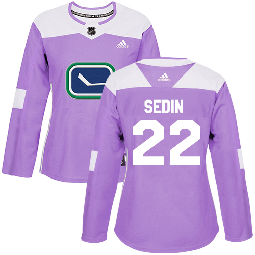 Vancouver Canucks #22 Daniel Sedin Purple Authentic Fights Cancer Women's Stitched Jersey Womens cheap jerseys for sale - CheapJerseys.Shop