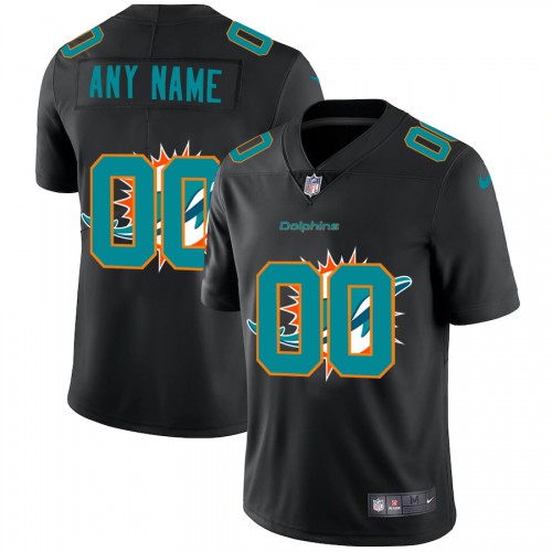 Miami Dolphins Custom Men's Team Logo Dual Overlap Limited Jersey Black cheap jerseys for sale - CheapJerseys.Shop