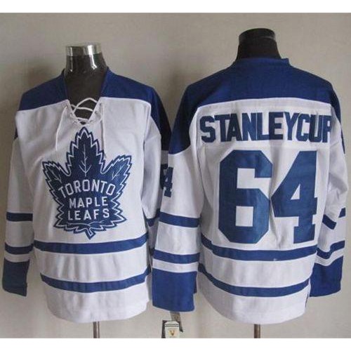 Maple Toronto Maple Leafs #64 Stanley Cup White CCM Throwback Third Stitched Jersey Men's cheap jerseys for sale - CheapJerseys.Shop