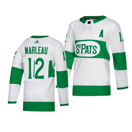 Maple Toronto Maple Leafs #12 Patrick Marleau White 2019 St. Patrick's Day Authentic Player Stitched Jersey Men's cheap jerseys for sale - CheapJerseys.Shop