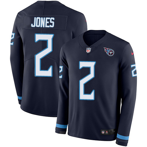 Tennessee Titans #2 Julio Jones Navy Blue Team Color Youth Stitched Limited Therma Long Sleeve Jersey Youth cheap jerseys for sale - CheapJerseys.Shop