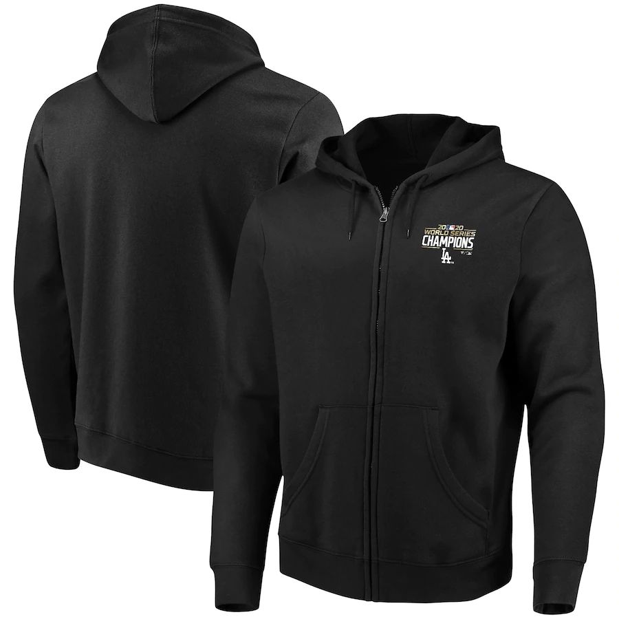 Los Angeles Dodgers 2020 World Series Champions Cutter Full-Zip Hoodie Black cheap jerseys for sale - CheapJerseys.Shop