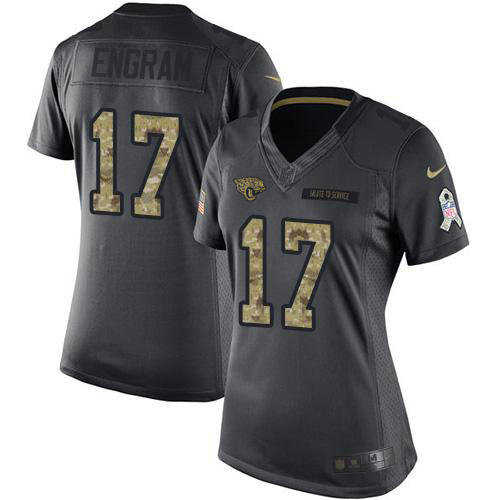 Jaguars #17 Evan Engram Black Women's Stitched Limited 2016 Salute To Service Jersey cheap jerseys for sale - CheapJerseys.Shop