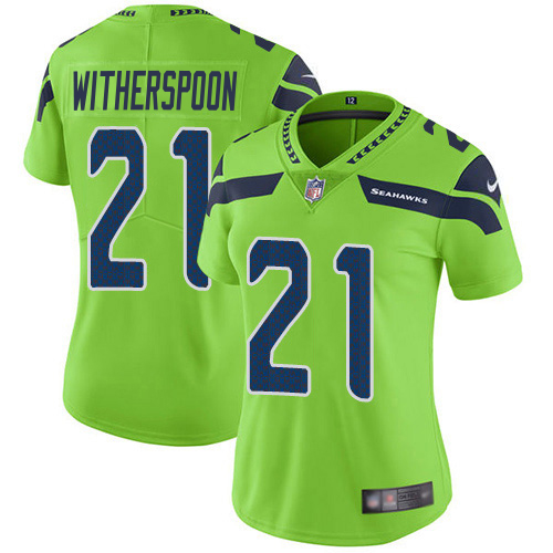Seahawks #21 Devon Witherspoon Green Women's Stitched Limited Rush Jersey cheap jerseys for sale - CheapJerseys.Shop