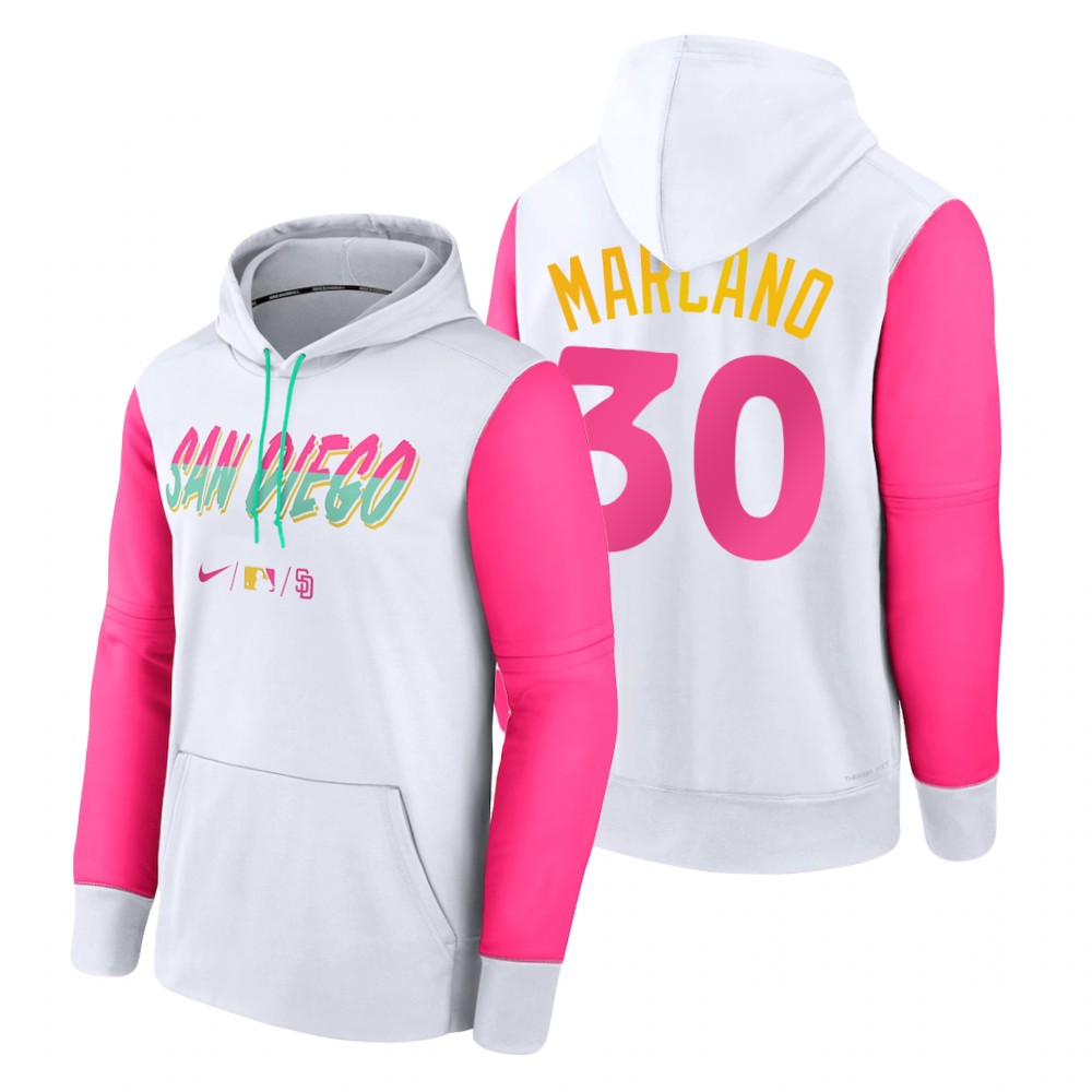 San Diego Padres #30 Tucupita Marcano Men's 2022 City Connect Hoodie - White cheap jerseys for sale - CheapJerseys.Shop