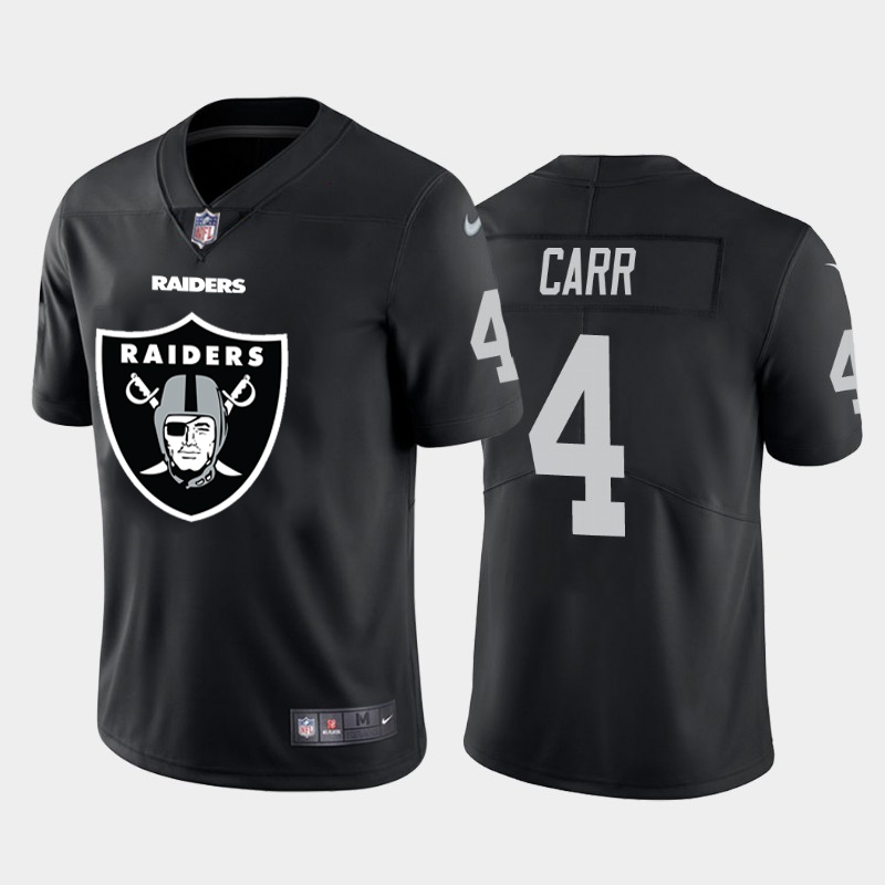 Las Vegas Raiders #4 Derek Carr Black Men's Big Team Logo Vapor Limited Jersey cheap jerseys for sale - CheapJerseys.Shop