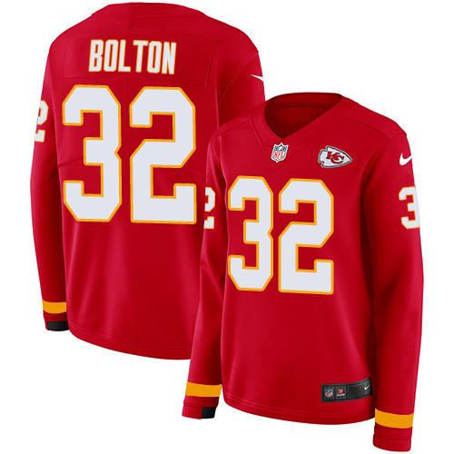 Chiefs #32 Nick Bolton Red Team Color Women's Stitched Limited Therma Long Sleeve Jersey cheap jerseys for sale - CheapJerseys.Shop
