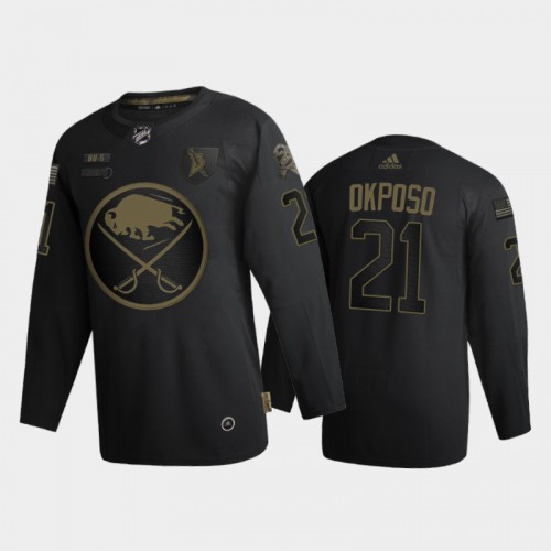 Buffalo Buffalo Sabres #21 Kyle Okposo Men's 2020 Veterans Day Authentic Jersey - Black Men's cheap jerseys for sale - CheapJerseys.Shop