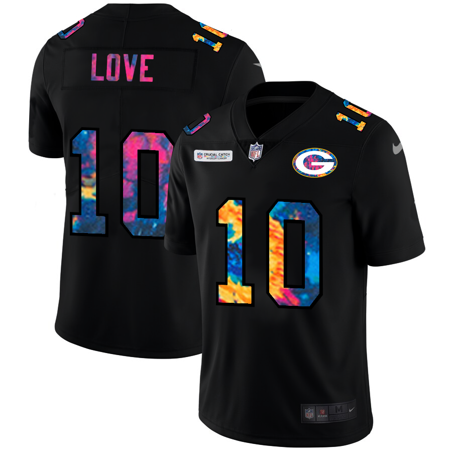 Green Bay Packers #10 Jordan Love Men's Multi-Color Black 2020 Crucial Catch Vapor Untouchable Limited Jersey cheap jerseys for sale - CheapJerseys.Shop
