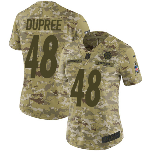 Pittsburgh Steelers #48 Bud Dupree Camo Women's Stitched Limited 2018 Salute to Service Jersey Womens cheap jerseys for sale - CheapJerseys.Shop