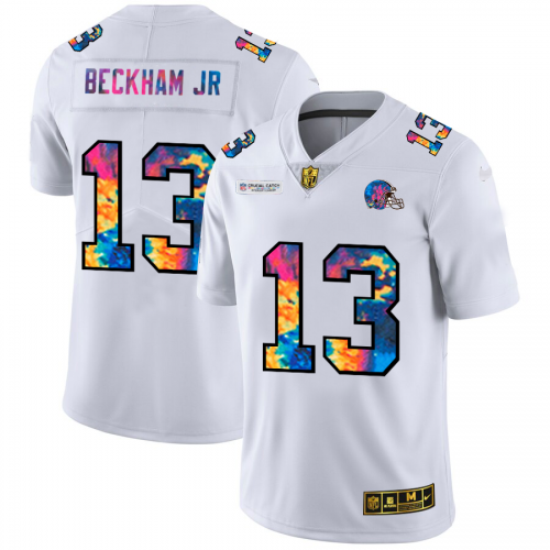 Cleveland Cleveland Browns #13 Odell Beckham Jr. Men's White Multi-Color 2020 Crucial Catch Limited Jersey Men's cheap jerseys for sale - CheapJerseys.Shop
