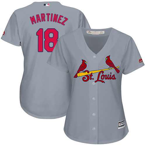 St.Louis Cardinals #18 Carlos Martinez Grey Road Women's Stitched Jersey Womens cheap jerseys for sale - CheapJerseys.Shop