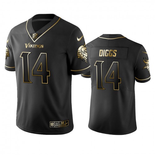 Minnesota Vikings #14 Stefon Diggs Men's Stitched Vapor Untouchable Limited Black Golden Jersey Men's cheap jerseys for sale - CheapJerseys.Shop