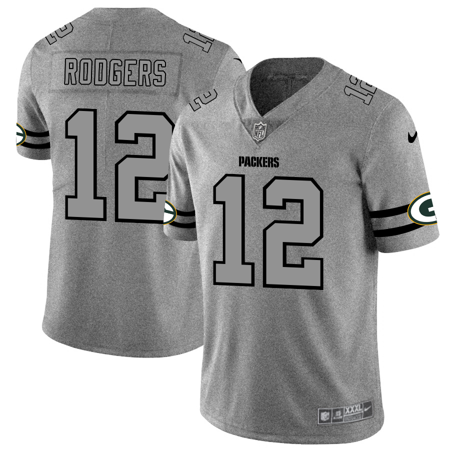 Green Bay Packers #12 Aaron Rodgers Men's Gray Gridiron II Vapor Untouchable Limited Jersey cheap jerseys for sale - CheapJerseys.Shop