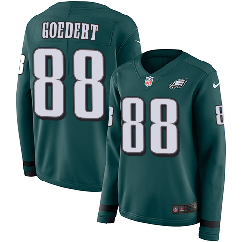 Eagles #88 Dallas Goedert Midnight Green Team Color Women's Stitched Limited Therma Long Sleeve Jersey cheap jerseys for sale - CheapJerseys.Shop