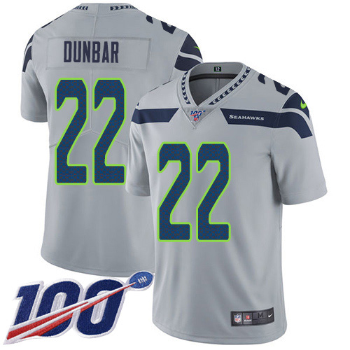 Seattle Seahawks #22 Quinton Dunbar Grey Alternate Men's Stitched 100th Season Vapor Untouchable Limited Jersey Men's cheap jerseys for sale - CheapJerseys.Shop