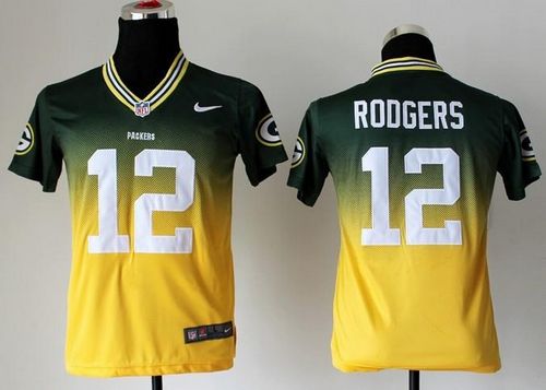 Packers #12 Aaron Rodgers Green/Gold Youth Stitched Elite Fadeaway Fashion Jersey cheap jerseys for sale - CheapJerseys.Shop