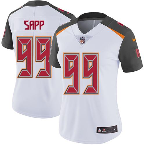 Tampa Bay Buccaneers #99 Warren Sapp White Women's Stitched Vapor Untouchable Limited Jersey Womens cheap jerseys for sale - CheapJerseys.Shop