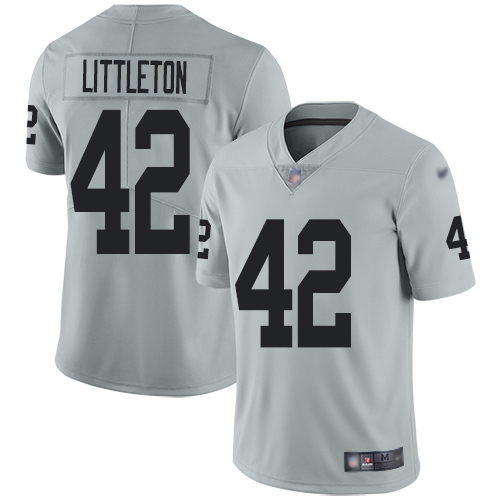 Las Vegas Raiders #42 Cory Littleton Silver Men's Stitched Limited Inverted Legend Jersey Men's cheap jerseys for sale - CheapJerseys.Shop