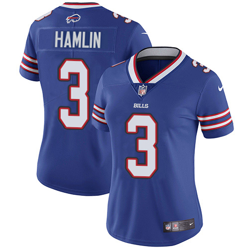 Bills #3 Damar Hamlin Royal Blue Team Color Women's Stitched Vapor Untouchable Limited Jersey cheap jerseys for sale - CheapJerseys.Shop