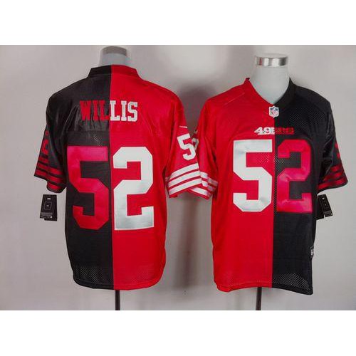 San Francisco 49ers #52 Patrick Willis Black/Red Men's Stitched Elite Split Jersey Men's cheap jerseys for sale - CheapJerseys.Shop