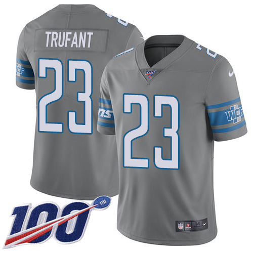 Detroit Lions #23 Desmond Trufant Gray Men's Stitched Limited Rush 100th Season Jersey Men's cheap jerseys for sale - CheapJerseys.Shop