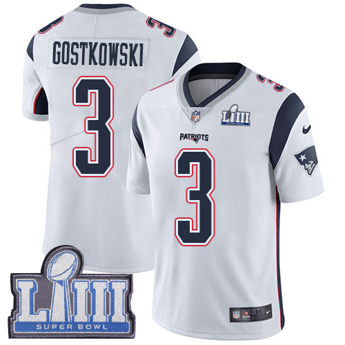 New England Patriots #3 Stephen Gostkowski White Super Bowl LIII Bound Men's Stitched Vapor Untouchable Limited Jersey Men's cheap jerseys for sale - CheapJerseys.Shop