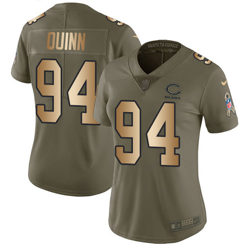 Chicago Bears #94 Robert Quinn Olive/Gold Women's Stitched Limited 2017 Salute To Service Jersey Womens cheap jerseys for sale - CheapJerseys.Shop