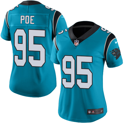 Carolina Panthers #95 Dontari Poe Blue Alternate Women's Stitched Vapor Untouchable Limited Jersey Womens cheap jerseys for sale - CheapJerseys.Shop