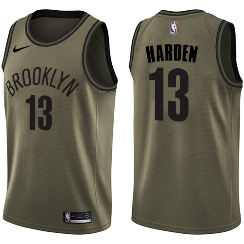 Brooklyn Nets #13 James Harden Green Swingman Salute To Service Jersey Mens cheap jerseys for sale - CheapJerseys.Shop