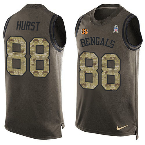 Bengals #88 Hayden Hurst Green Men's Stitched Limited Salute To Service Tank Top Jersey cheap jerseys for sale - CheapJerseys.Shop