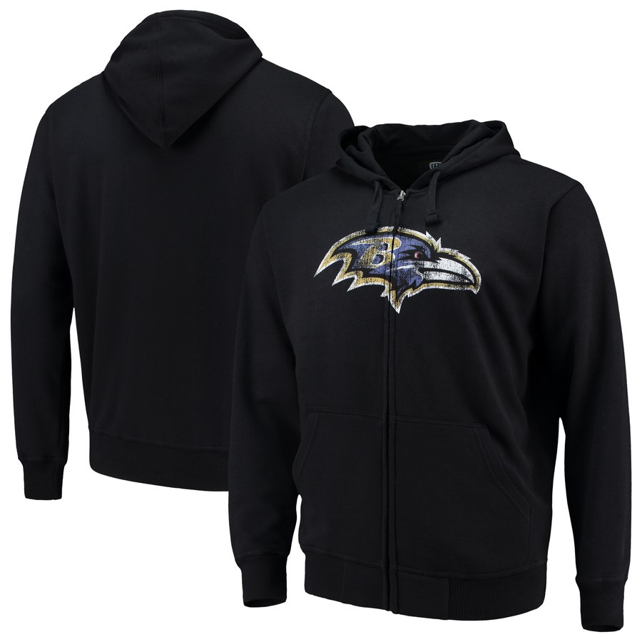 Baltimore Ravens G-III Sports By Carl Banks Primary Logo Full-Zip Hoodie Black cheap jerseys for sale - CheapJerseys.Shop