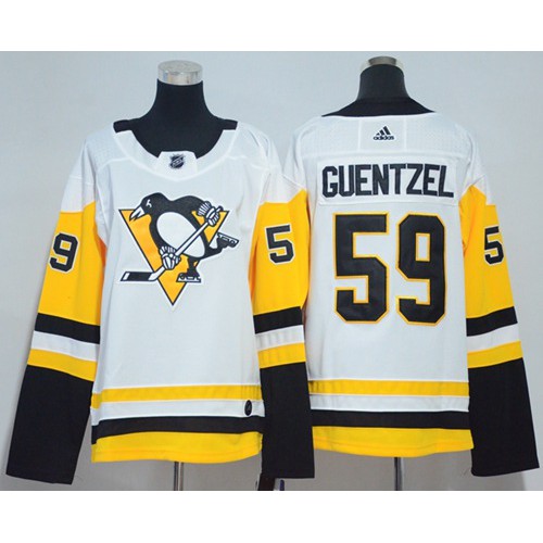 Pittsburgh Penguins #59 Jake Guentzel White Road Authentic Women's Stitched Jersey Womens cheap jerseys for sale - CheapJerseys.Shop