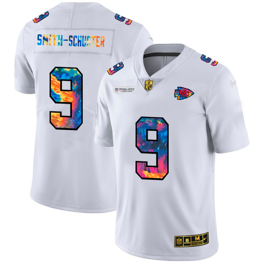 Kansas City Chiefs #9 JuJu Smith-Schuster Men's White Multi-Color 2020 Crucial Catch Limited Jersey cheap jerseys for sale - CheapJerseys.Shop