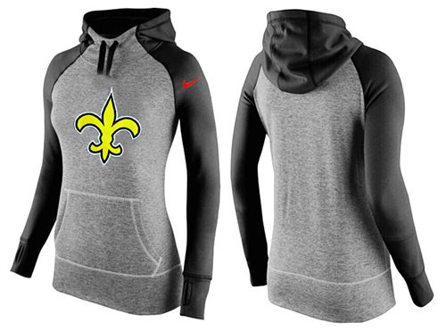 Women's New Orleans Saints Performance Hoodie Grey & Black_2 cheap jerseys for sale - CheapJerseys.Shop