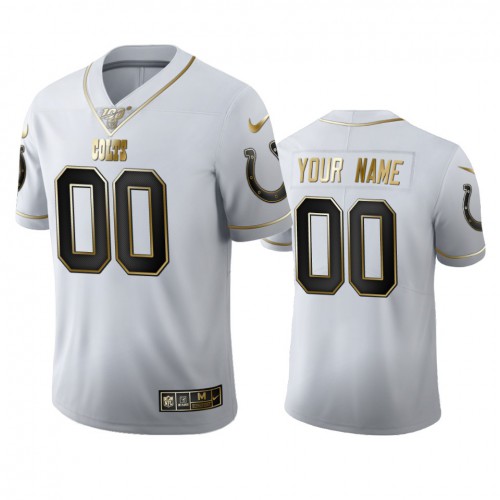 Indianapolis Colts Custom Men's White Golden Edition Vapor Limited 100 Jersey cheap jerseys for sale - CheapJerseys.Shop
